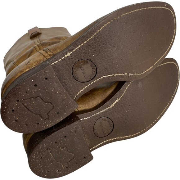 Red Wings Shoes Vintage Leather Boots Pecos Western Biker Work Cork Sole Men's 7 - Picture 14 of 14